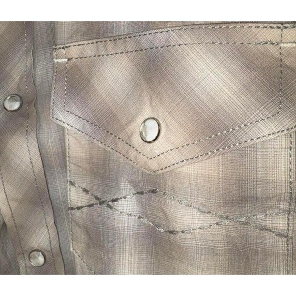 Cody James Salerno Western Plaid Pearl Snap Shirt Size 2XL Western Short Sleeve - Picture 5 of 6
